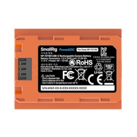 SmallRig 4969 - zamiennik akumulatora NP-FZ100, USB-C, 10500mAh, pomarańczowy_2